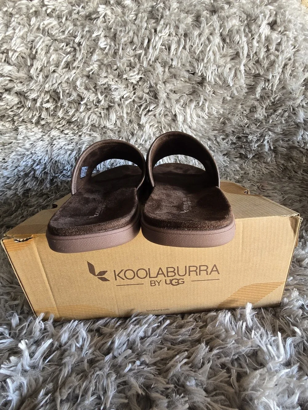 Koolaburra Brown Suede Slide Sandals for Men TREEVE